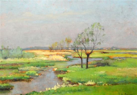 Frans David Oerder (South African 1867-1944) Open landscape 9 x 13in.